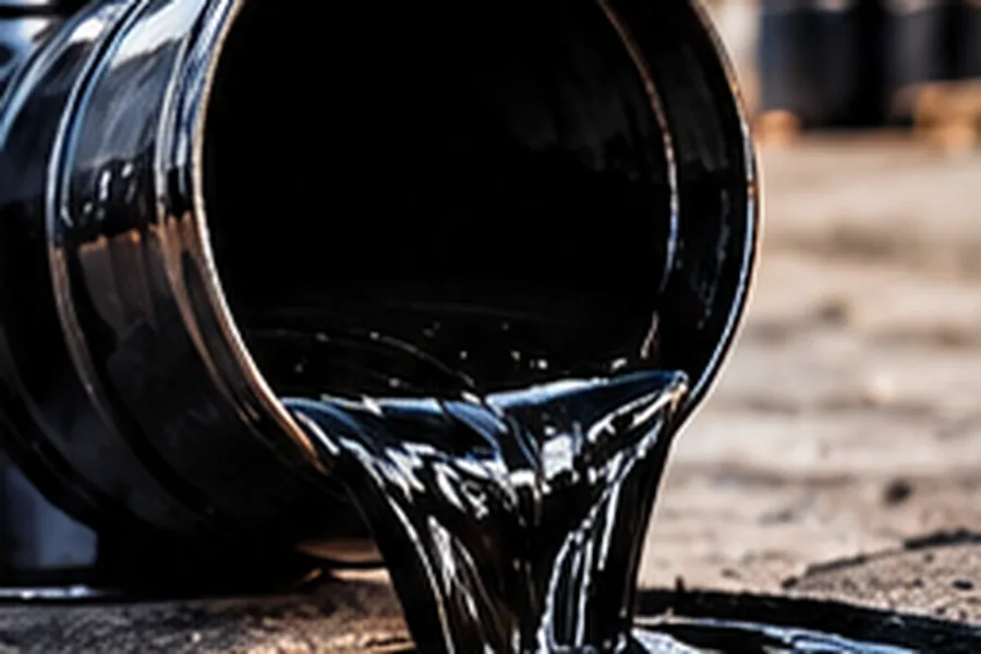 Bitumen VG40 – Bitumen Products | ZEDEXMART – VG40 paving grade bitumen pouring from a drum