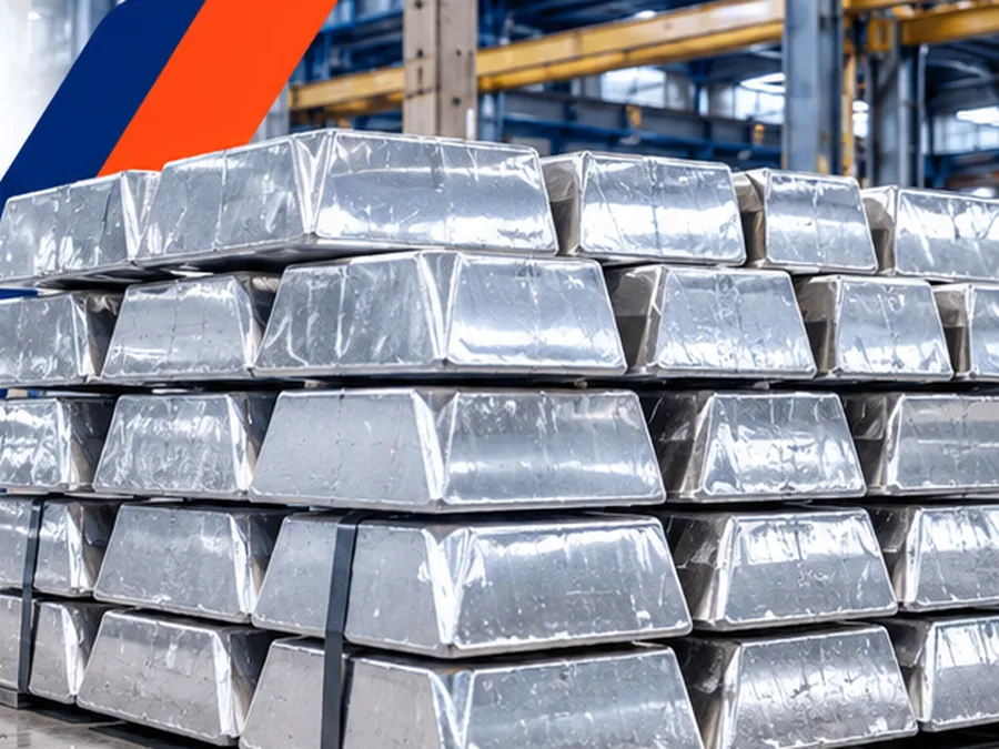Aluminium Products – ZEDEXMART – stacked primary aluminium ingots in a warehouse