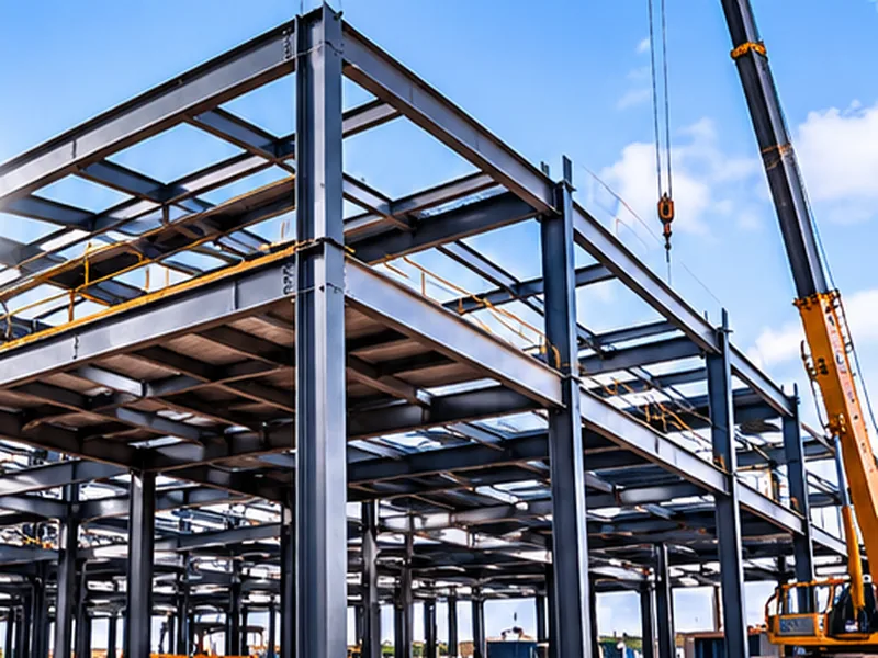 Fabrication – ZEDEXMART – structural steel frame fabrication and erection with crane