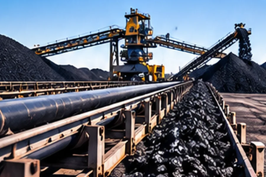 Imported Coal view 2 – coal conveyor belts at a coal handling plant
