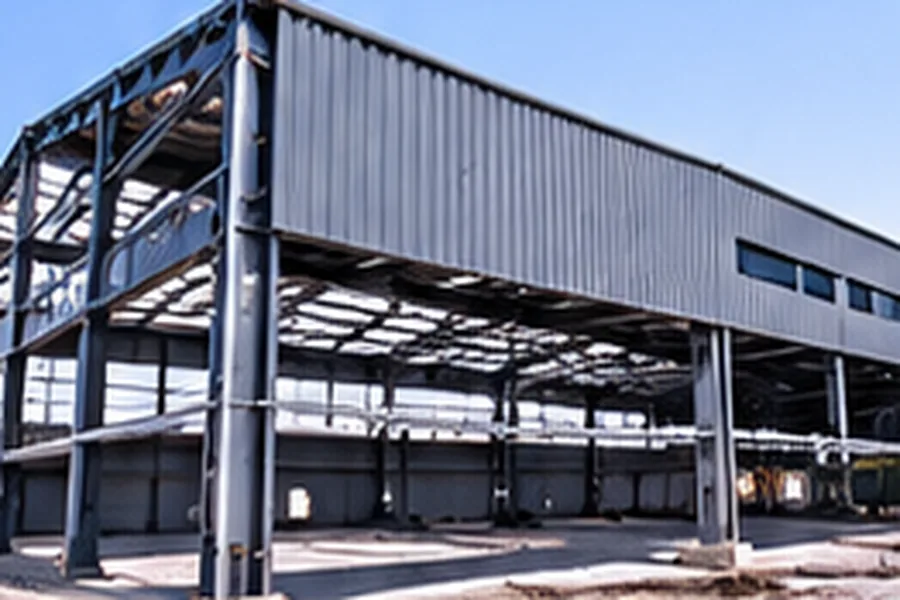 PEB Structures – Fabrication | ZEDEXMART – pre-engineered steel building structure with roof cladding