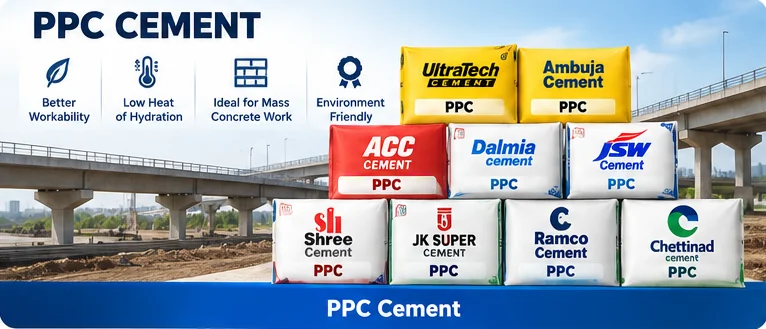 PPC Cement – Cement | ZEDEXMART – PPC cement bags of UltraTech, Ambuja, ACC, Dalmia, JSW, Shree, JK Super, Ramco and Chettinad near a flyover