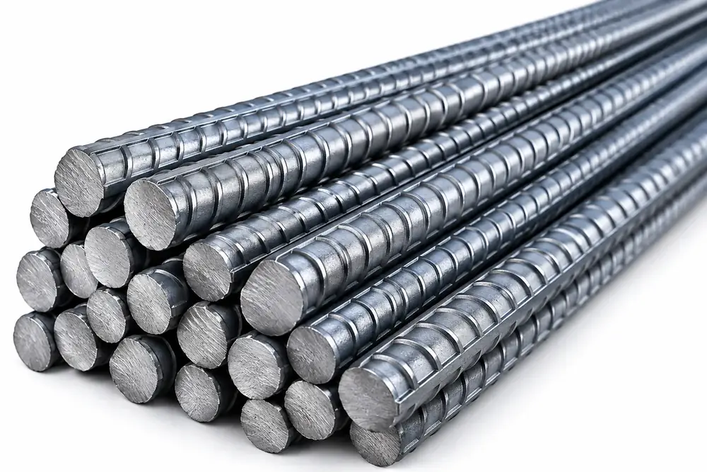 TMT Bars – Long Steel Products | ZEDEXMART – bundle of ribbed TMT steel rebars (Fe550D) for RCC construction
